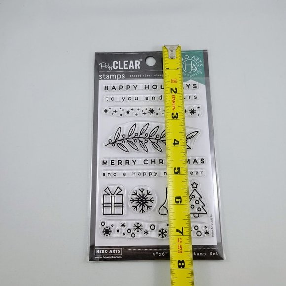 Hero Arts Holiday Borders And Icons Clear Stamp Set CM634 Christmas Winter NIP - Picture 5 of 6